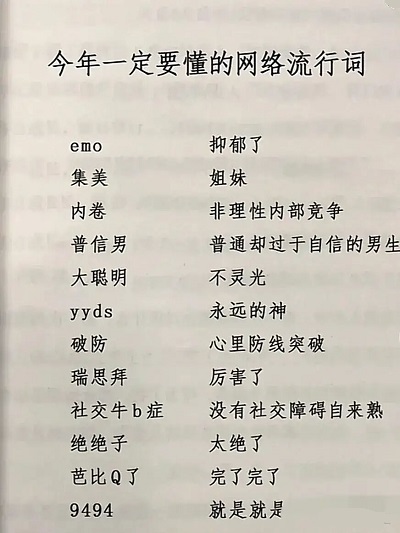 网络流行词